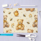 Teddyberen Honingbijen Nursery Patroon Tissuepapier (Craft)