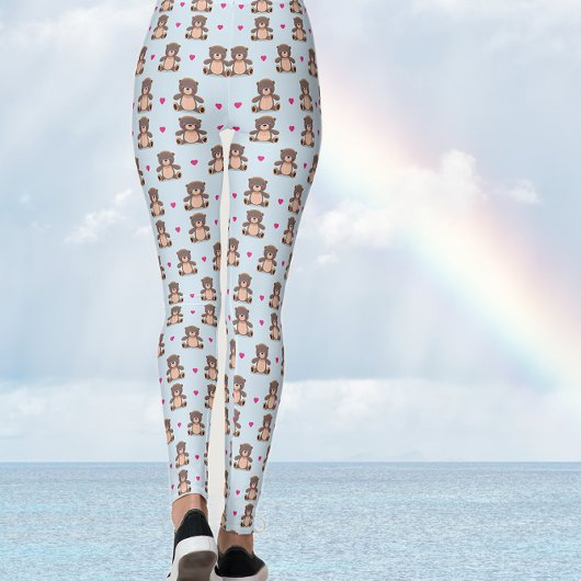 Teddyberen in blauwe leggings