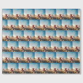 Teddyberen in een paardenbloemveld cadeaupapier (Vlak)