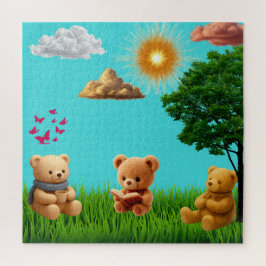 Teddyberen in het park legpuzzel