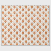 Teddyberen in Oranje truien Cadeaupapier (Vlak)