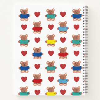 Teddyberen in T-shirts met Harten Notitieboek