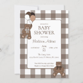 Teddyberen Jongen Baby Bruine Baby Shower Kaart