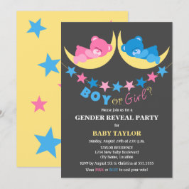 Teddyberen Jongen Of Meisje Geslacht Reveal Feestj Kaart