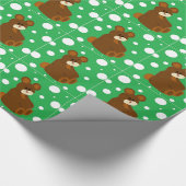 Teddyberen met een bellenachtergrond cadeaupapier (Hoek)