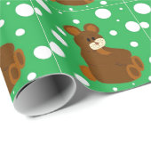 Teddyberen met een bellenachtergrond cadeaupapier (Rol Hoek)