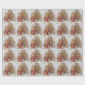 teddyberen met kerstcadeaus voor het verpakken van cadeaupapier (Vlak)