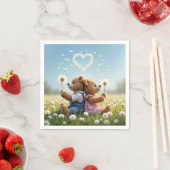 Teddyberen Met Paardenbloemhart Servet (Insitu)