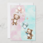 Teddyberen onthullen genderuitnodiging kaart (Achterkant)