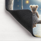Teddyberen op een schommel in het maanlicht muismat (Hoek)