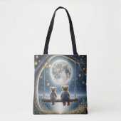 Teddyberen op een schommel in het maanlicht tote bag (Voorkant)