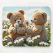Teddyberen op een zomerveld muismat (Voorkant)
