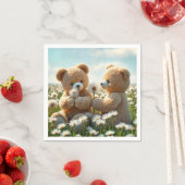 Teddyberen op een zomerveld servet (Insitu)