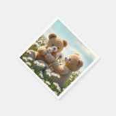 Teddyberen op een zomerveld servet (Hoek)