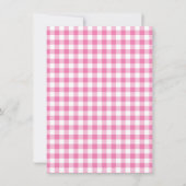 Teddyberen Picknick Verjaardag Roze Gingham Bedankkaart (Achterkant)