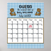 Teddyberen Raad Verwachte Datum Kalender  Poster (Voorkant)