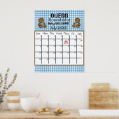 Teddyberen Raad Verwachte Datum Kalender  Poster (Keuken)