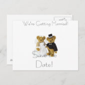 Teddyberen, Save the Date!, We gaan trouwen... Aankondigingskaart (Voorkant / Achterkant)