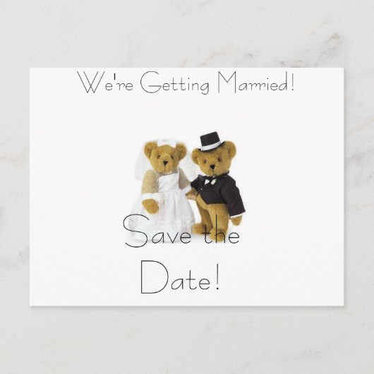 Teddyberen, Save the Date!, We gaan trouwen... Aankondigingskaart (Voorkant)
