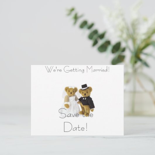 Teddyberen, Save the Date!, We gaan trouwen... Aankondigingskaart (Staand voorkant)