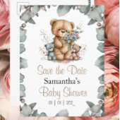 Teddyberen Tweeling Watercolor de datum ansichtkaa Kaart