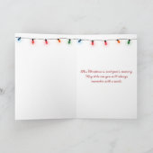 Teddyberen voor een kersthaard kaart (Binnen)