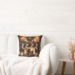 Teddyberen voor een kersthaard kussen