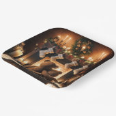 Teddyberen voor een kersthaard papieren bordje (Gebogen)