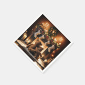 Teddyberen voor een kersthaard servet (Hoek)