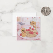 Teddyberen & wafels notitiekaartje (Voorkant / Achterkant in situ)