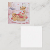 Teddyberen & wafels notitiekaartje (Voorkant / Achterkant)