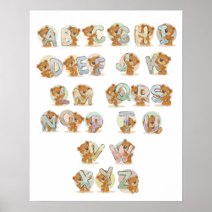 Teddych alfabet poster