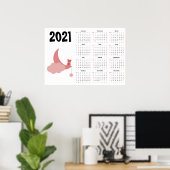 Teddychalender 2021 Poster - zondag begint (Thuiskantoor)