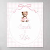 Teddychallenge Baby Shower Kaarten en Cadeaus Tafe Poster (Voorkant)