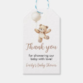 Teddychallenge Ballon Baby Shower Bedankt Cadeaulabel (Voorkant)