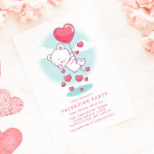 Teddychamper Hart Ballonnen Valentijnsfeestje Kaart