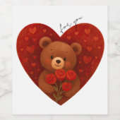 Teddychamper Wijnlabel – Persoonlijk Wijn Etiket (Enkel label)