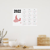 Teddychat Kalender 2022 Poster - zondag start (Keuken)