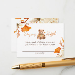 Teddychesje Herfst Bloemige Luier Raffle Informatiekaartje