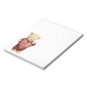 Teddychip met rode hart notitieblok (Linkerzijde)