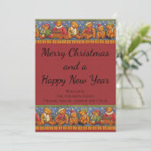 Teddychip Rustic Landelijke Kerstkaart (Staand voorkant)