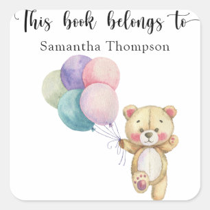 Teddychipballonnen - dit boek is van vierkante sticker