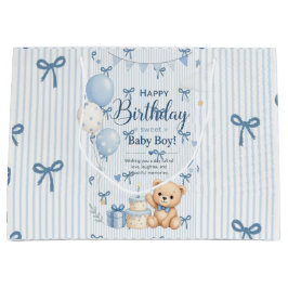Teddychique Baby Jongen Verjaardag Cadeautas" Groot Cadeauzakje