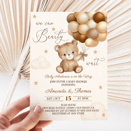 Teddychocolade Bruine Neutrale Ballonnen Baby Show Kaart