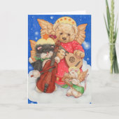 Teddychristel engel koor Mooie kerstkaart Kaart (Voorkant)