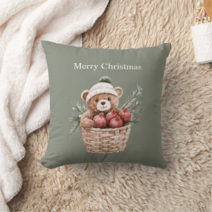 Teddychristmasmandje Granaatappels Kerstmis Kussen