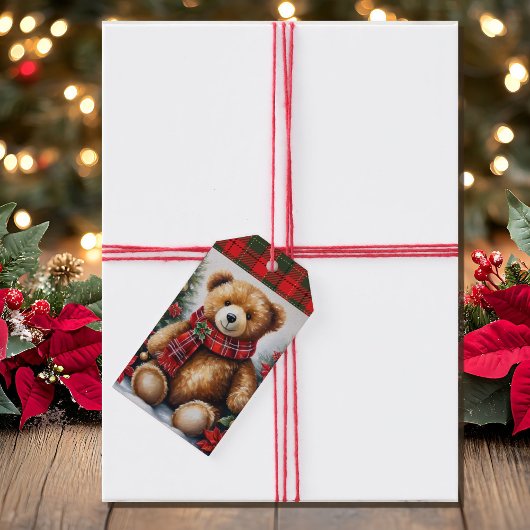 Teddychristmasnaam toevoegen cadeaulabel