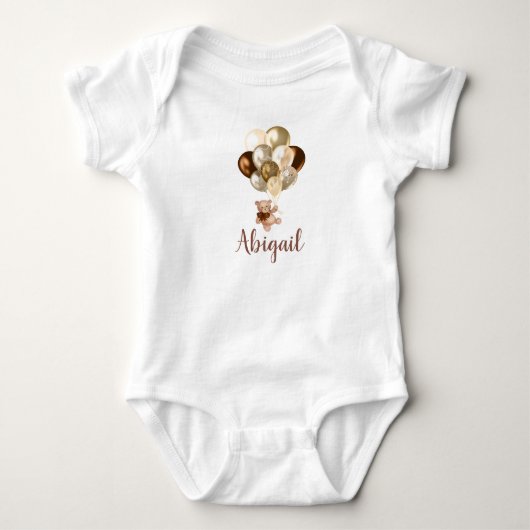 Teddychromen en gouden ballonnen romper (Voorkant)