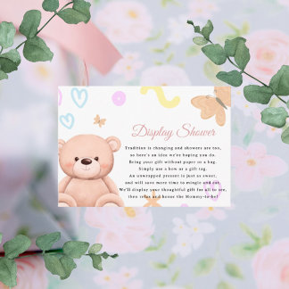 Teddychted Knuffel Roze Display Shower Informatiekaartje