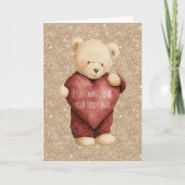 Teddychtedel Rode Hart Gouden Glitters Kaart (Voorkant)